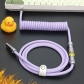 8K Magnetic Switch Keyboard Compatible 1.5M Coiled Type-C USB Cable GX16 Aviator Connector Spiral Paracord with Double Sleeve